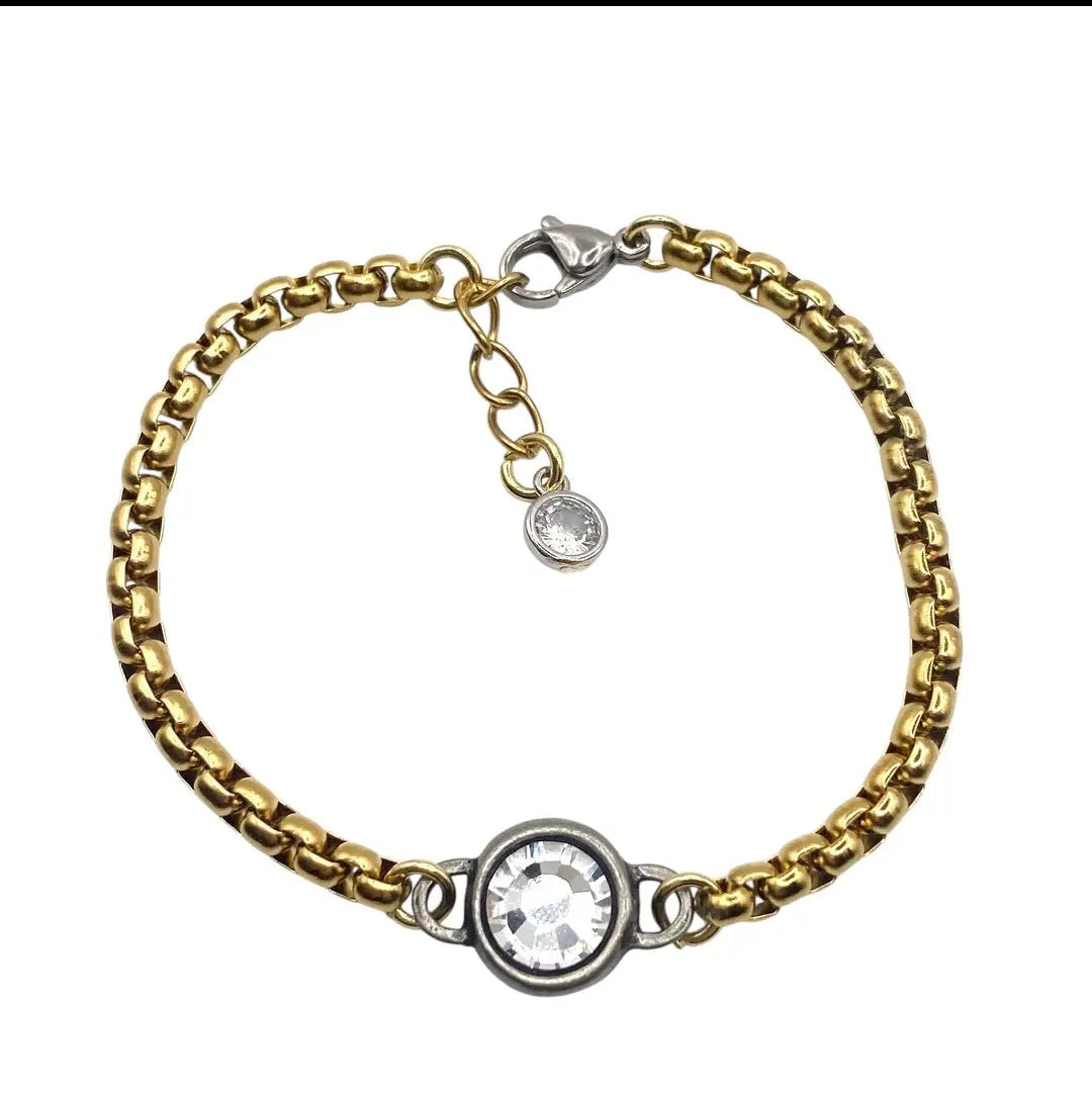 Two Tone Mixed Metal Luxe Bracelet