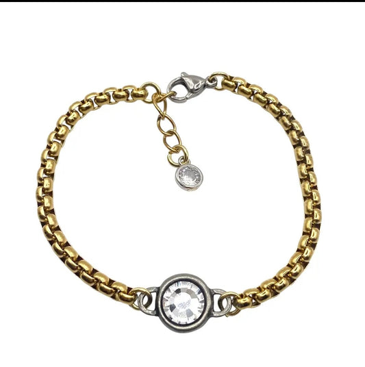 Two Tone Mixed Metal Luxe Bracelet
