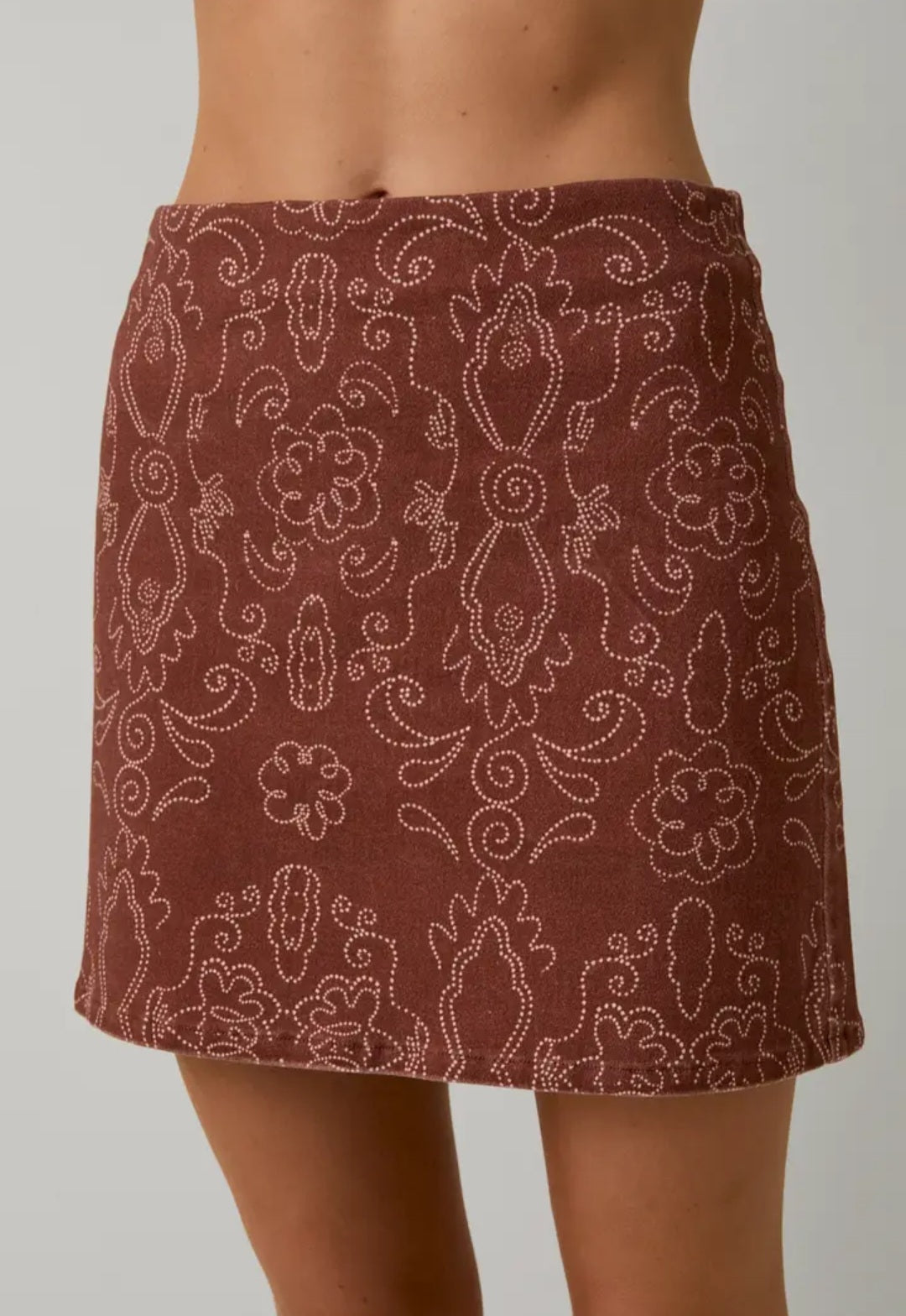 Rust Print Stretchy Skirt