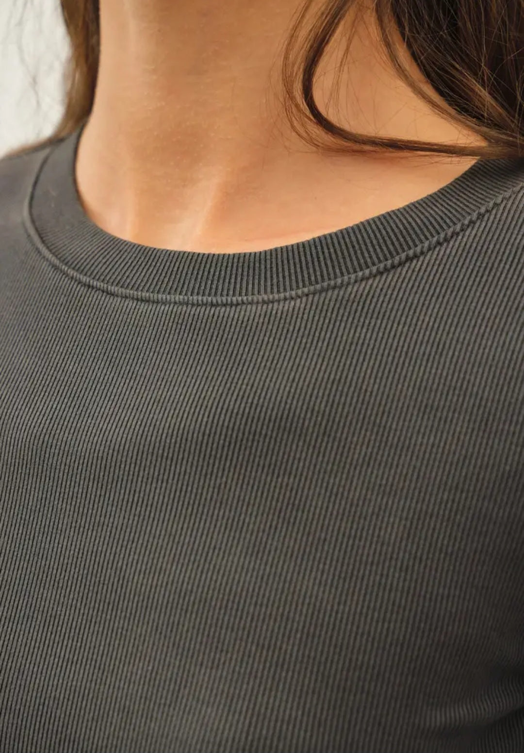 Ribbed Crewneck Longsleeve Basic Top