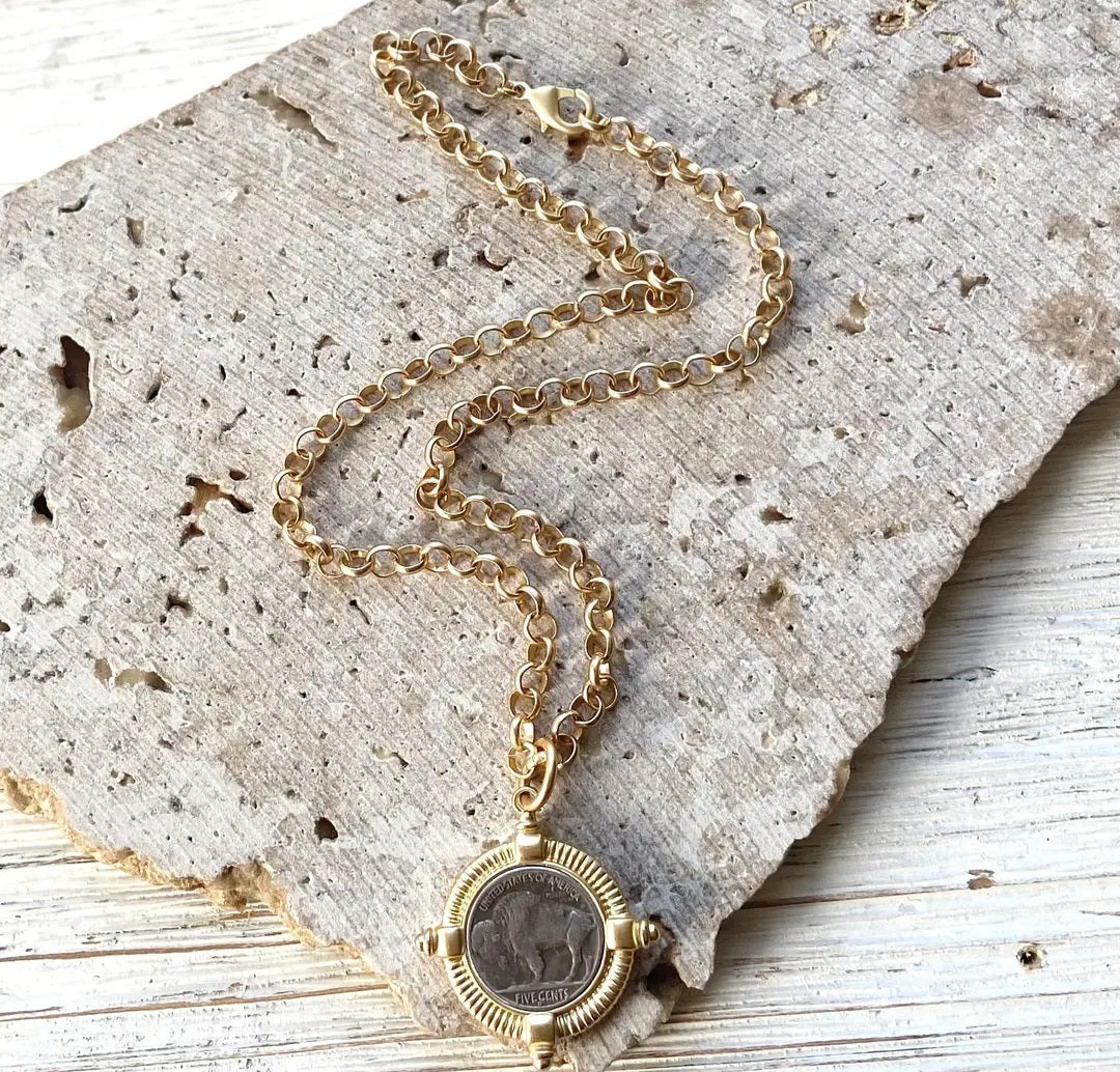 Montana Buffalo Coin Necklace