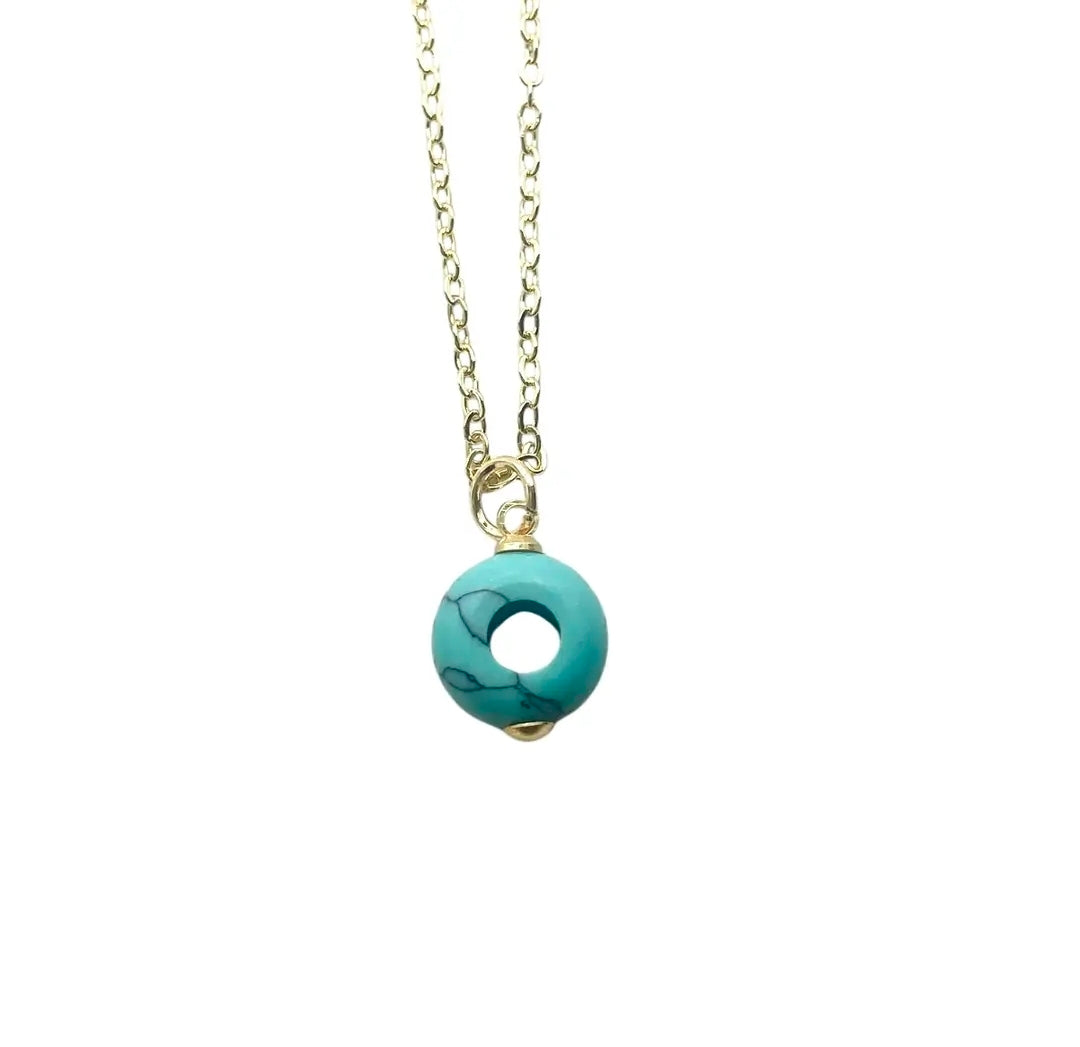 Turquoise Necklace Dainty Beed Gold Necklace