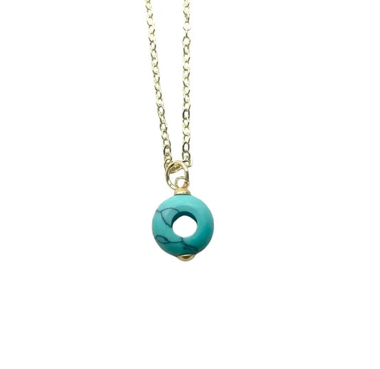 Turquoise Necklace Dainty Beed Gold Necklace