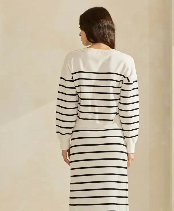 Stripe Ivory and Black Sweater