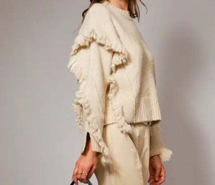 Fringe Sleeve Detail Sweater