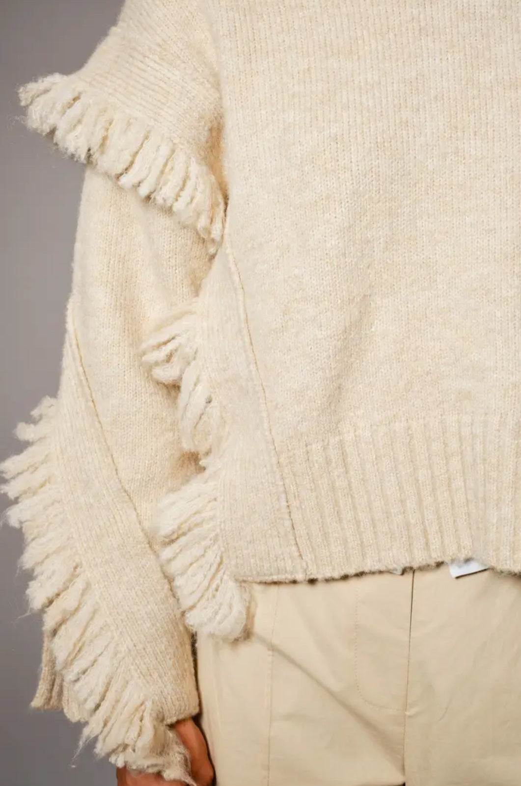 Fringe Sleeve Detail Sweater