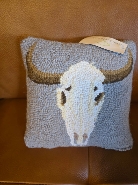 Bull Skull Hook Pillow