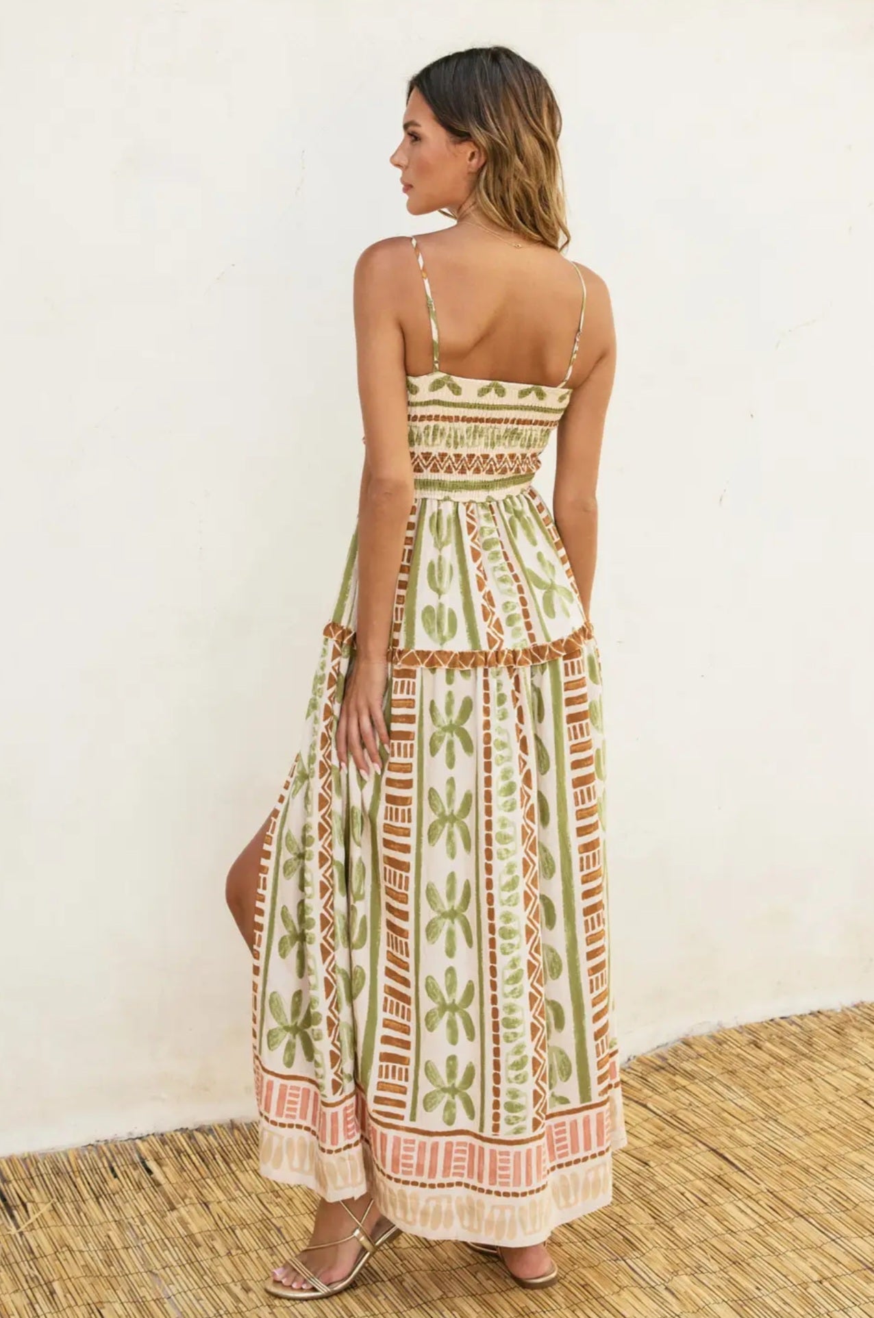Bahama Cutout Smocked Maxi Dress