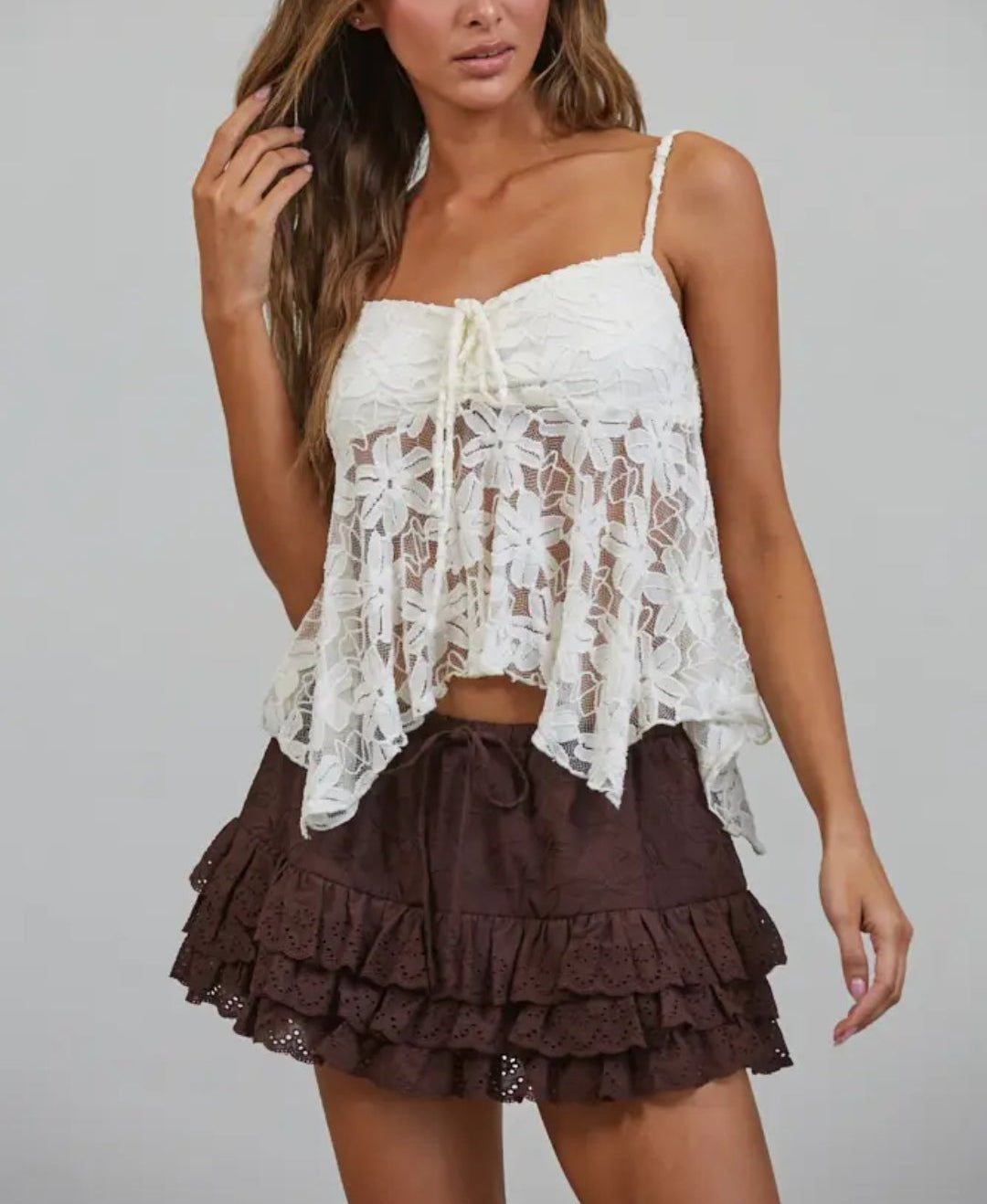 Betty Lace Crochet Cami Top