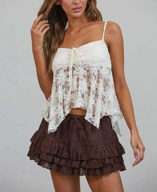 Betty Lace Crochet Cami Top