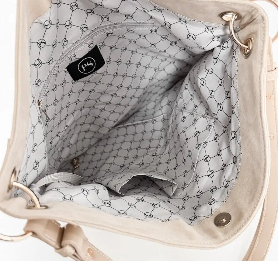 The Rosalie Rivet Suede Hobo Bag