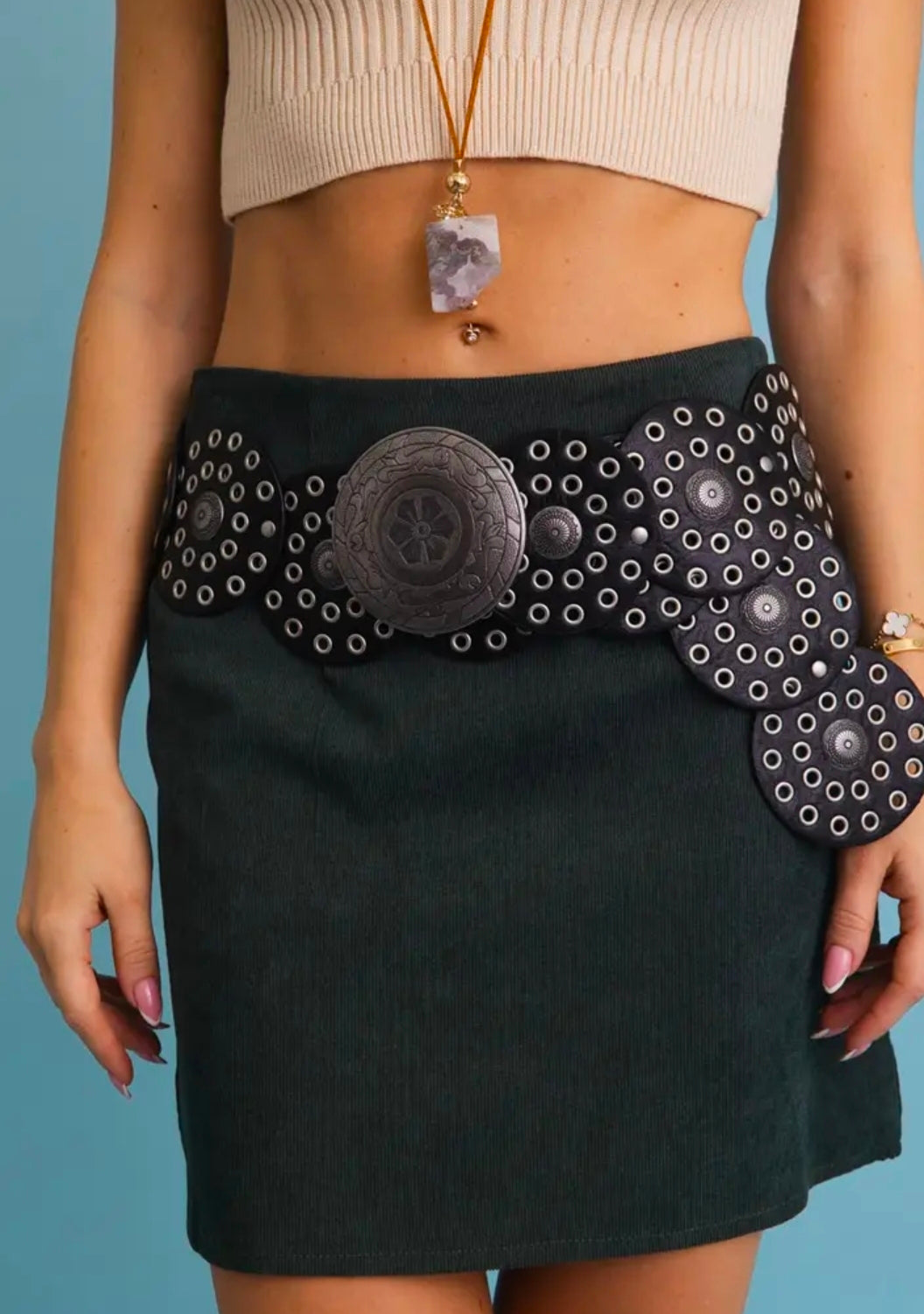 Western Boho Embellished Circle Belt