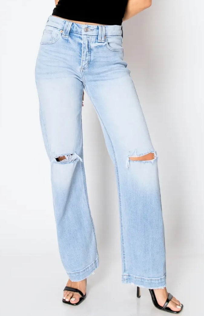 High Rise Relaxed Straight Leg Jeans