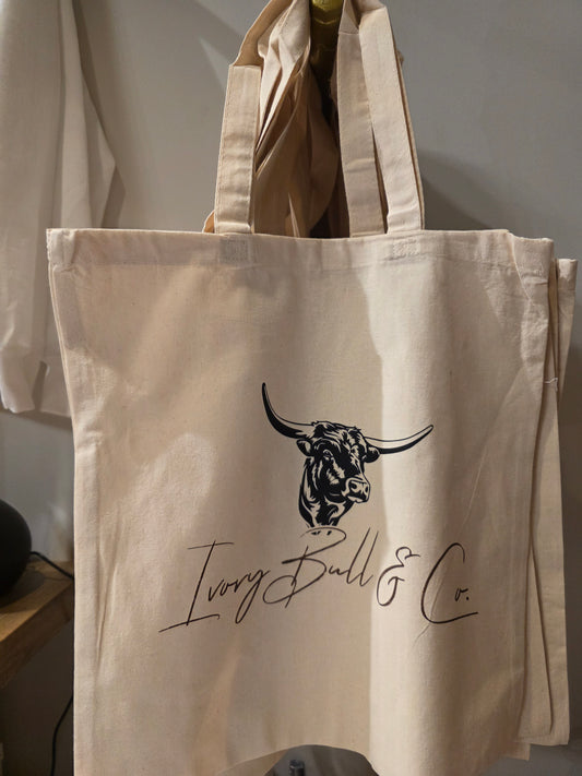 Ivory Bull & Co Canvas Shopping Bag