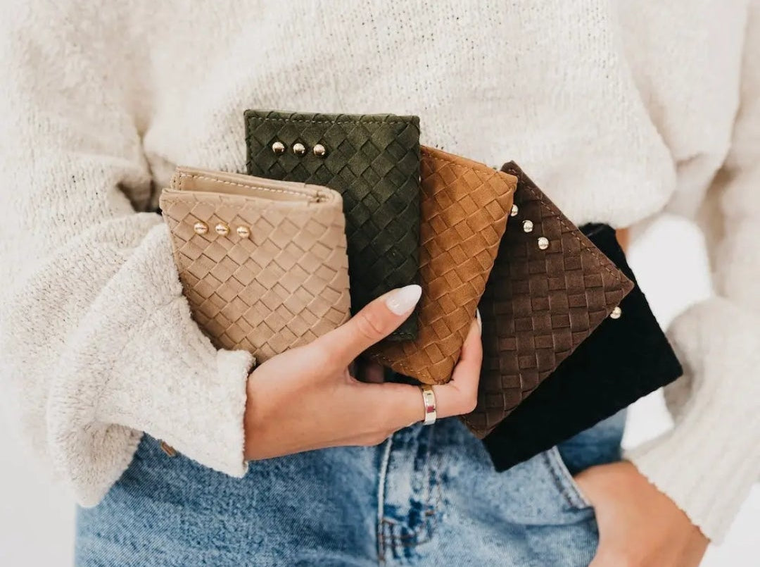 Kate Suede Woven Wallet