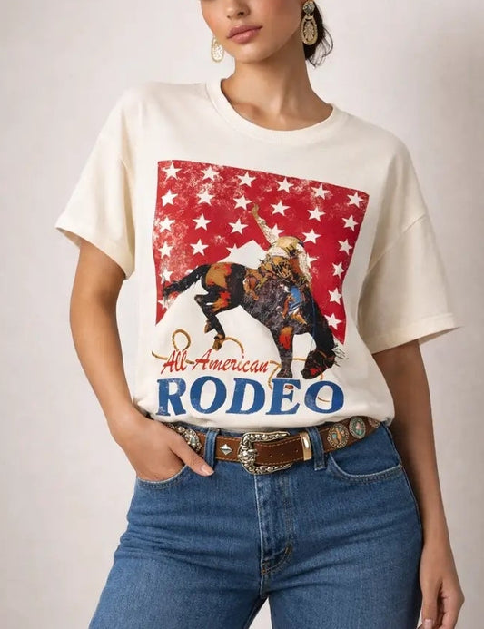 All-American Rodeo Western Cowboy Oversized T-Shirt