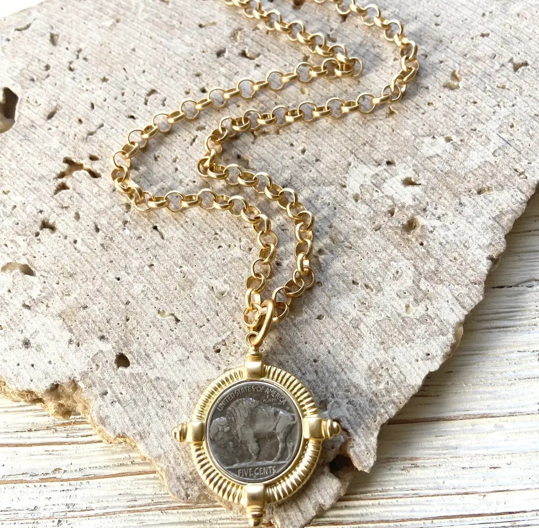 Montana Buffalo Coin Necklace