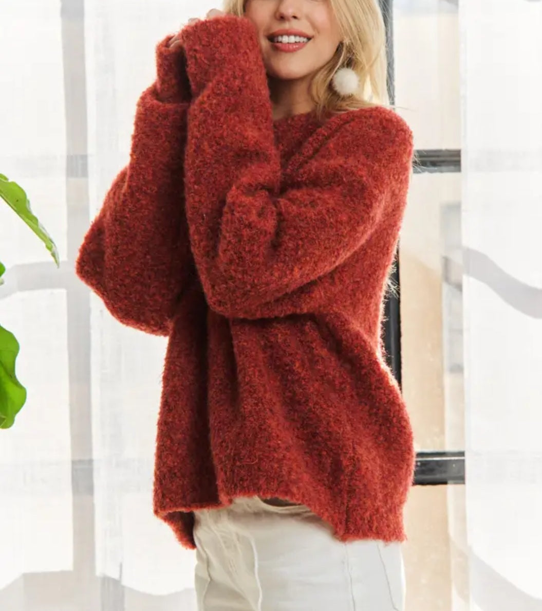 Fire Side Cozy In Red Sweater