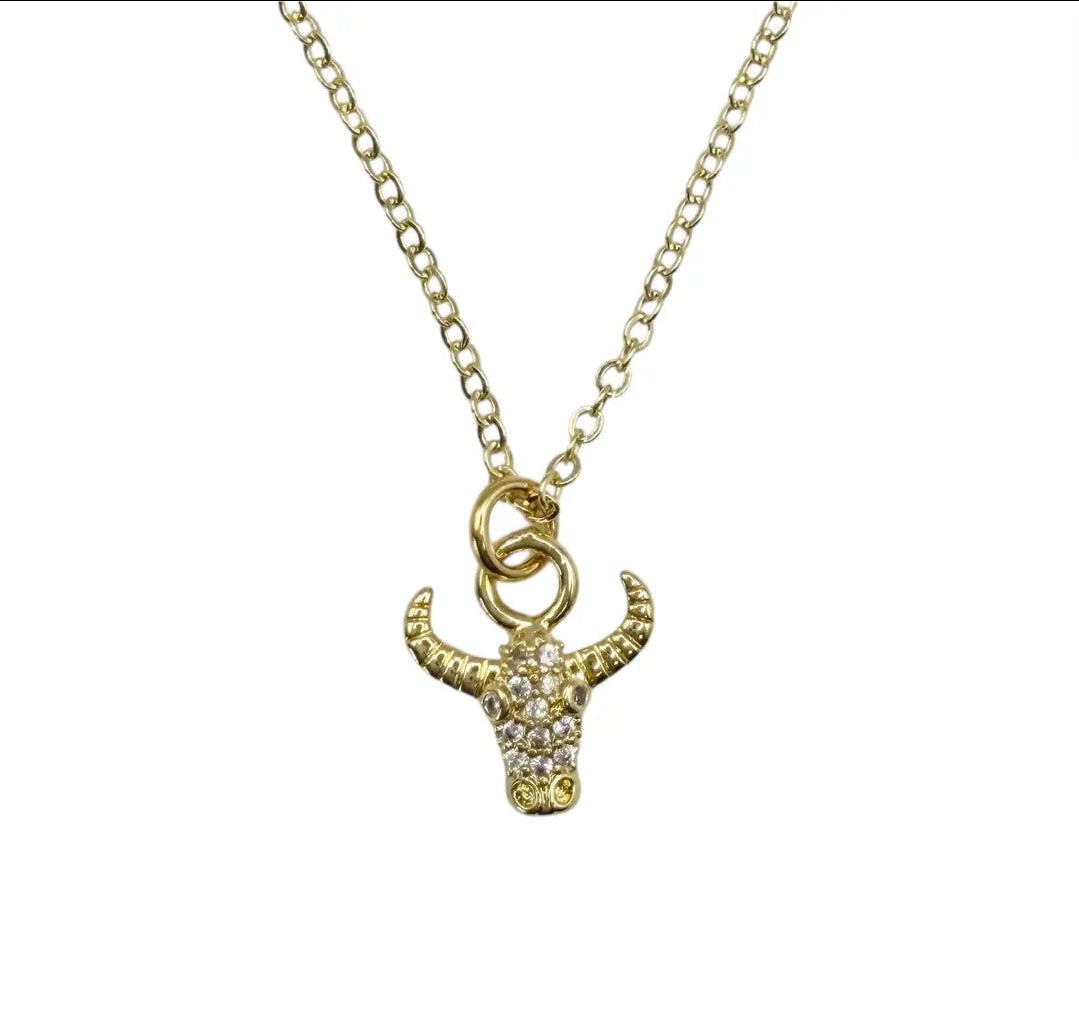 Texas Longhorn with Crystals Necklace