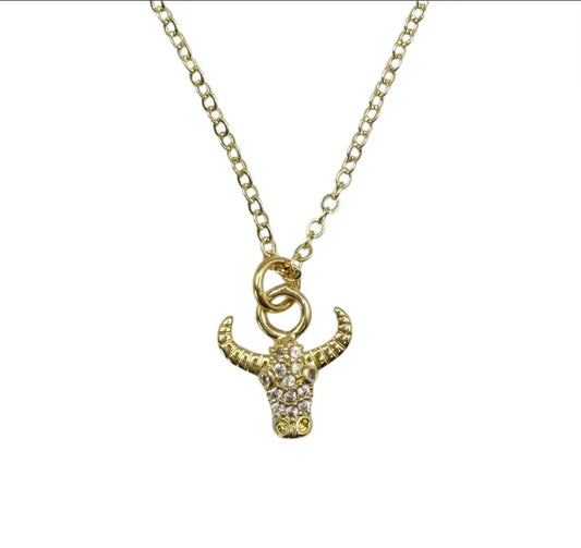 Texas Longhorn with Crystals Necklace