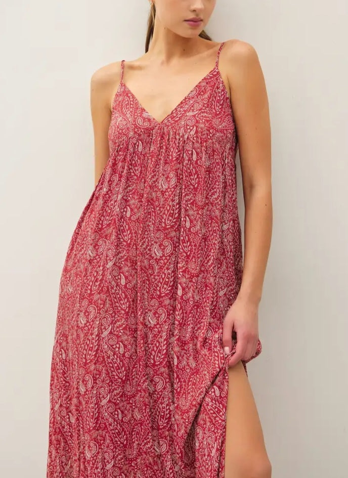 Paisley Print Maxi Dress