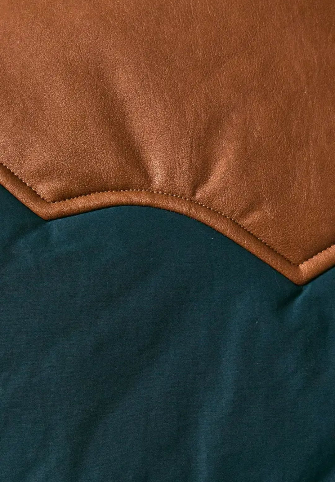 Western Faux Leather Hunter Green Padded Vest