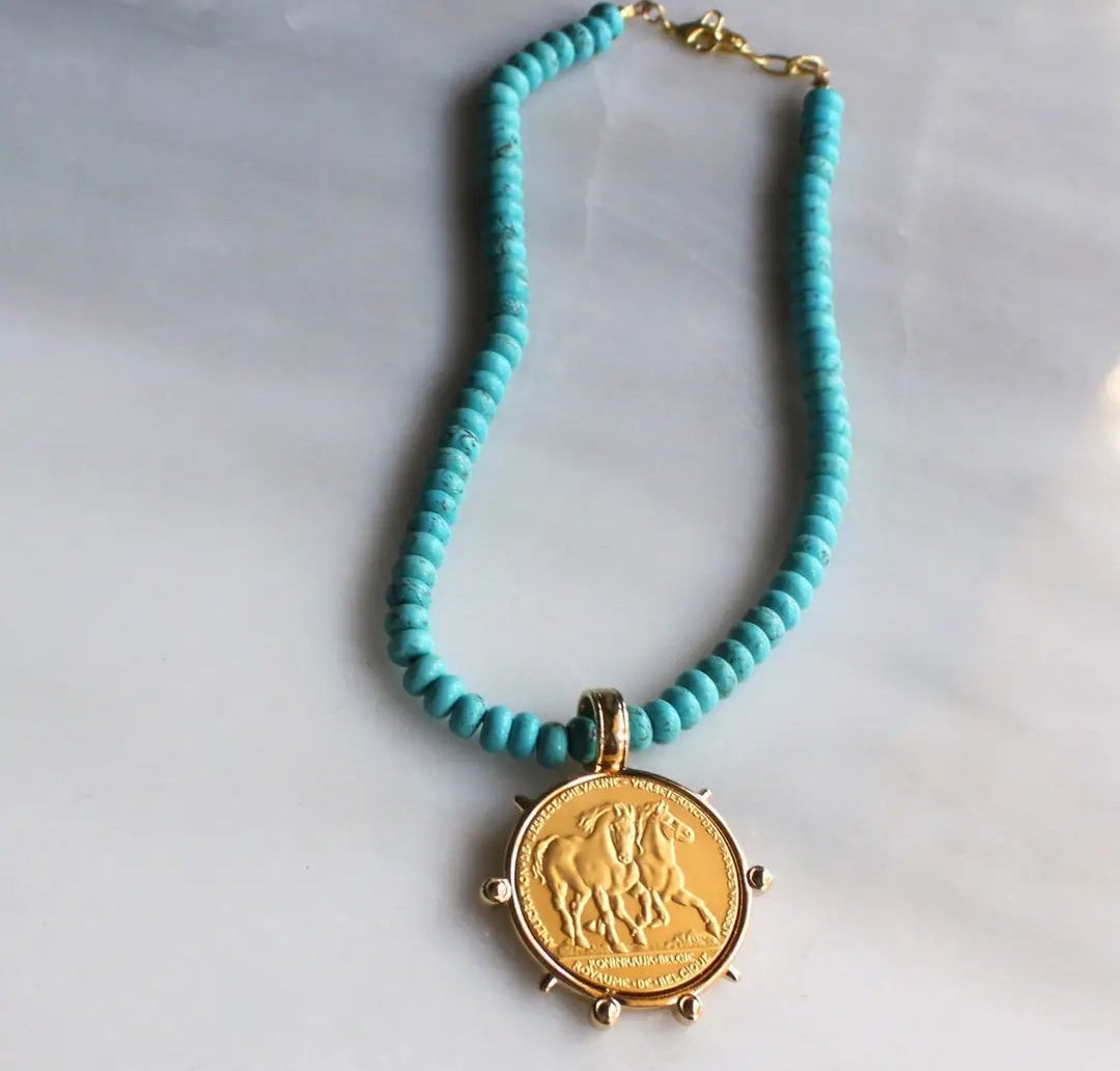 Desert Rider Turquoise Beaded
Necklace
