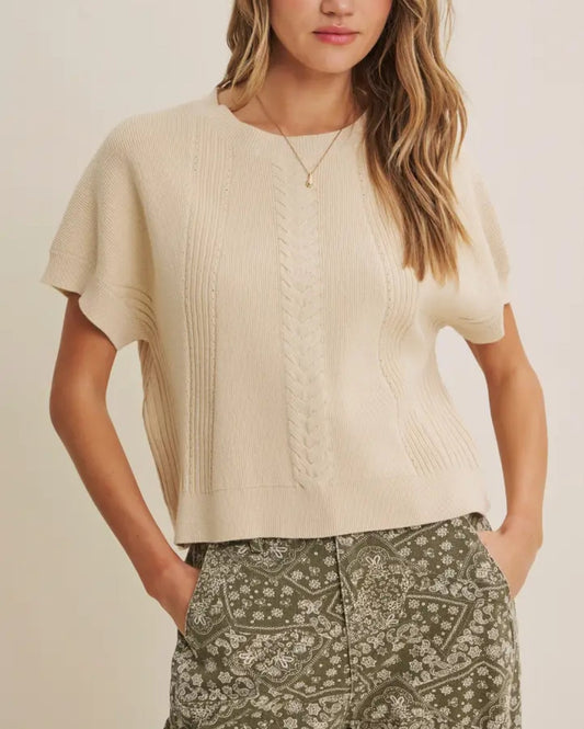 Quiet Neutral Structured Everyday Dolman Sleeves Sweater Top