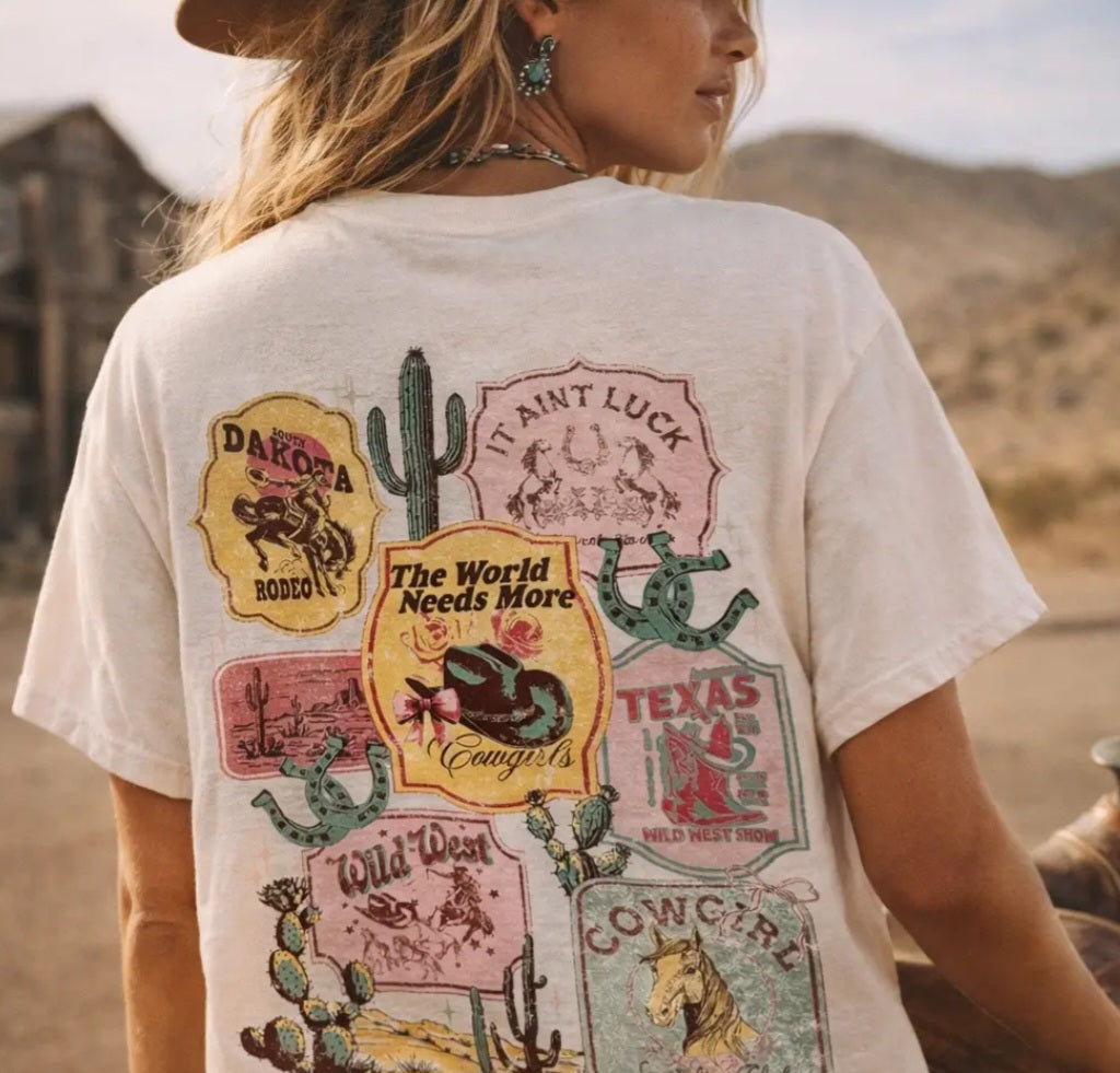 More Cowairls Front + Back Printed Western T-Shirt