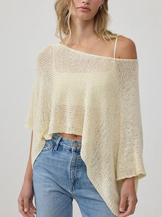 Open Knit Poncho Top
