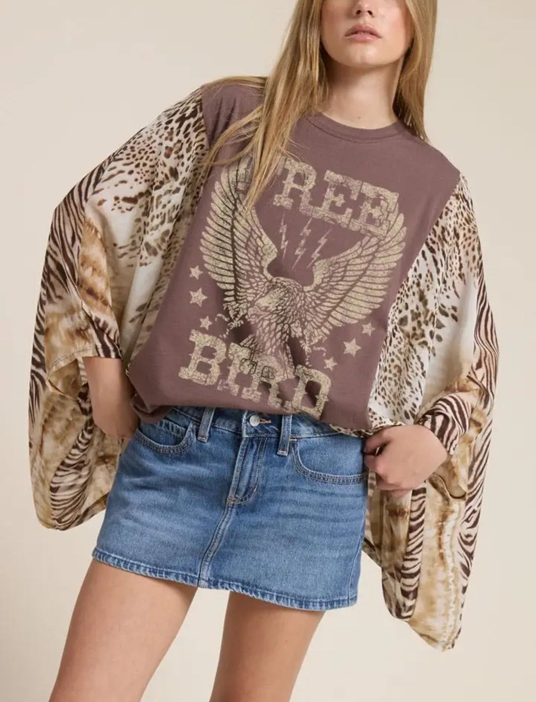 Free Bird Vintage Graphic Kantha Top