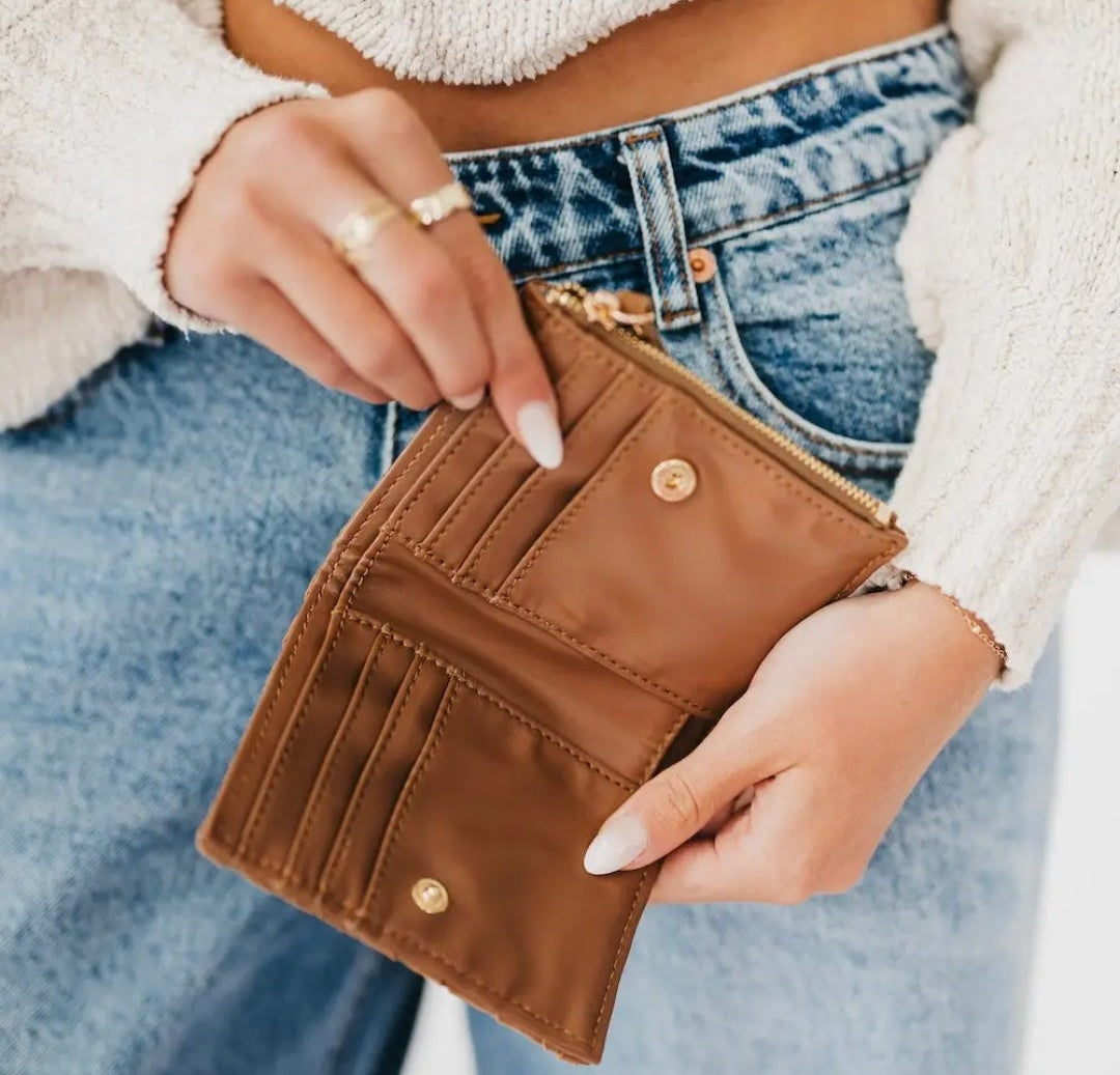 Kate Suede Woven Wallet
