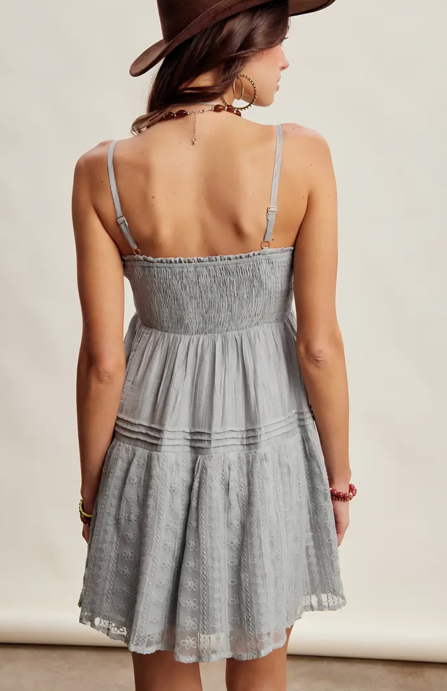 Lace Tiered Mini Dress