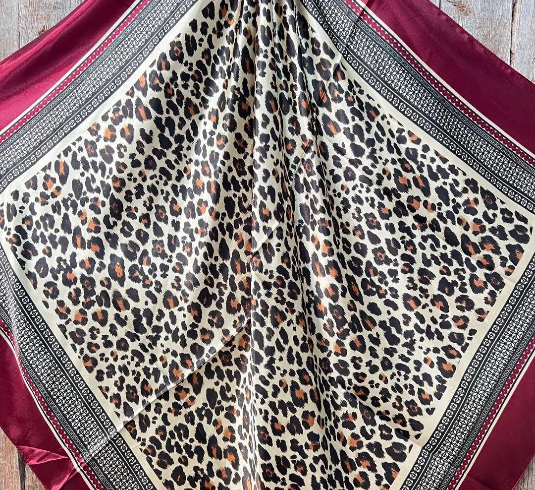 Wine Leopard Wild Rag / Scarf