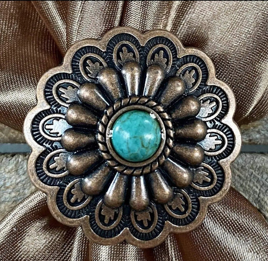 Scalloped Floral W/ Gree Howlite Stone Wild Rag Slide