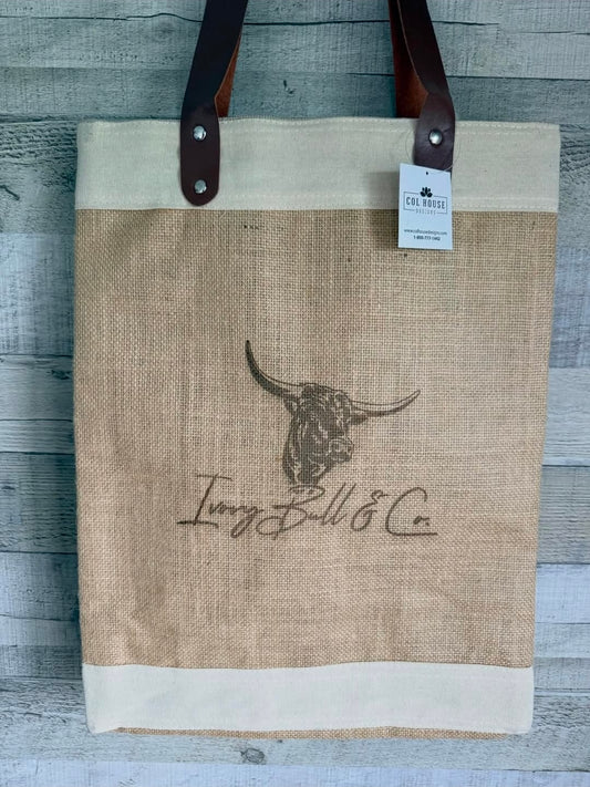 Ivory Bull & Co. Custom Jute Tote Bag
