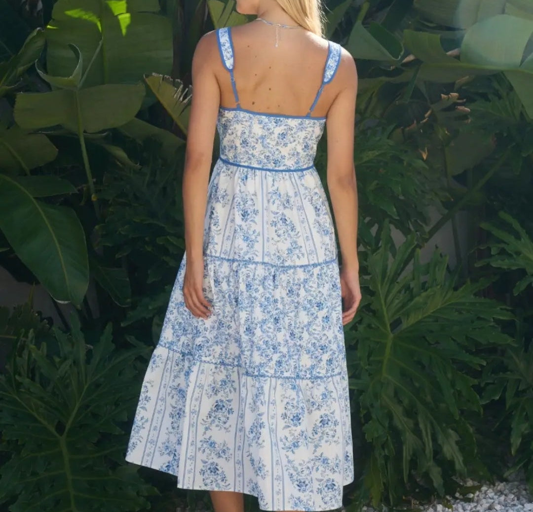Brooklyn Floral Tiered Midi Dress