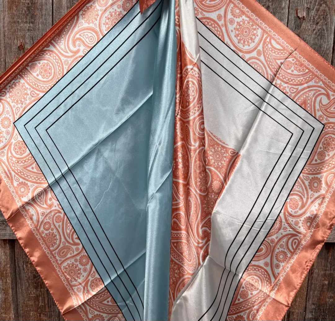 Soft Pink and Blue Paisley Wild Rag / Scarf