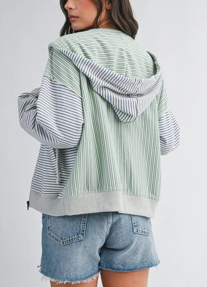 Striped Zip Hoodie