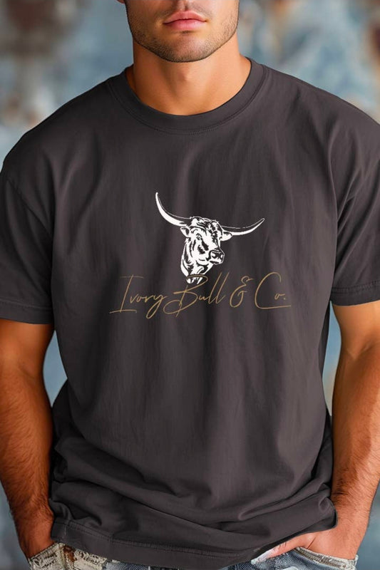 Mens Custom Ivory Bull & Co. T-shirt
