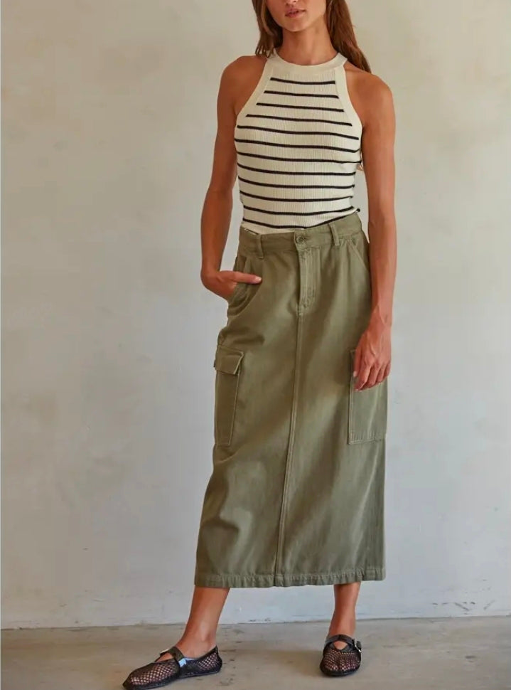 Knit Ribbed Striped Tank Top