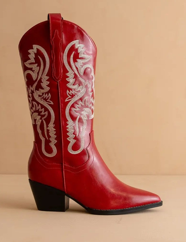 The Amaya Cherry Classic Western Boot