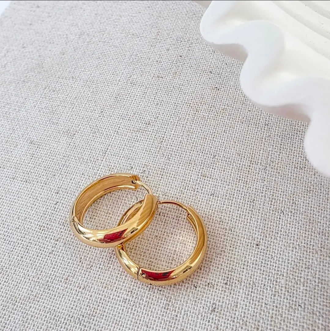 Everyday Gold Hoops - waterproof