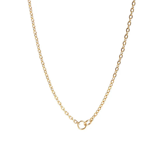 Loop Connector Chain Necklace -18K Gold Pvd Stainless Steel