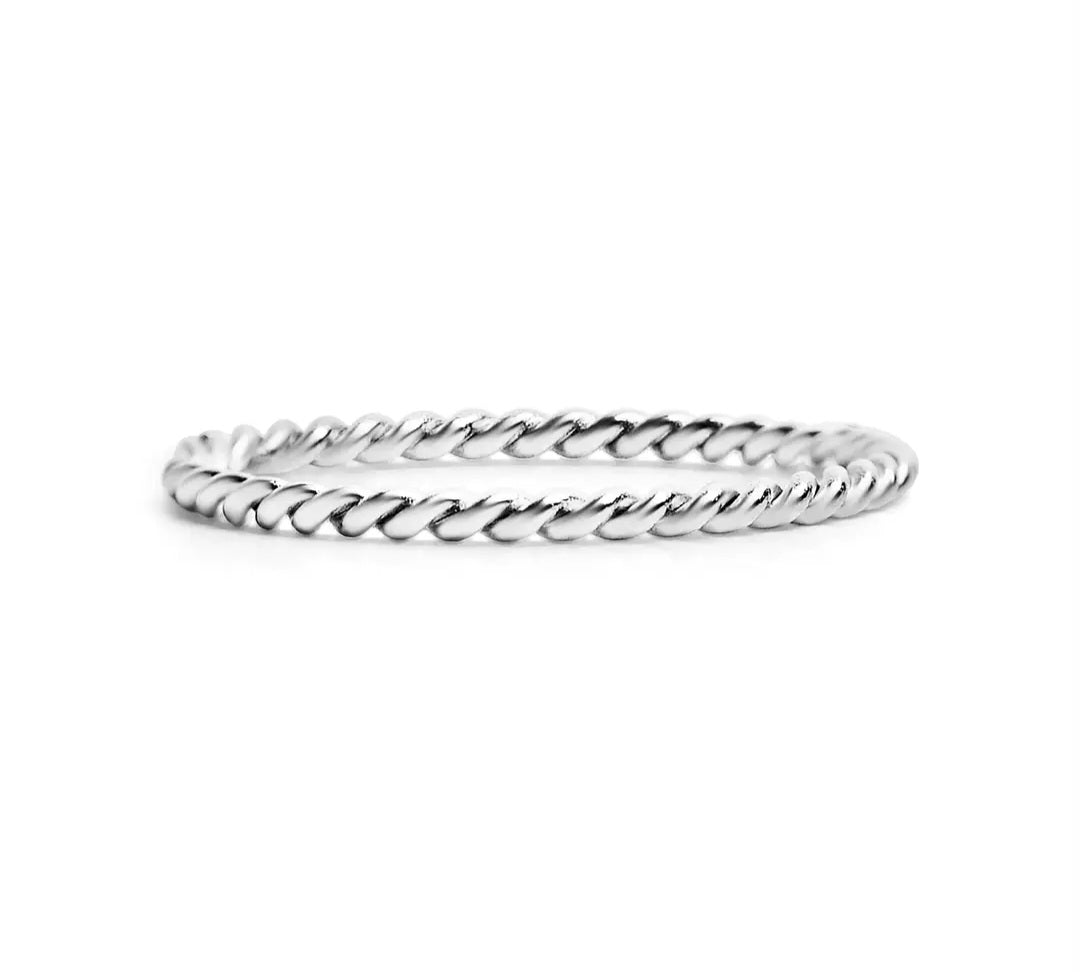 Stainless Steel Braided Stacking Ring / Hypoallergenic