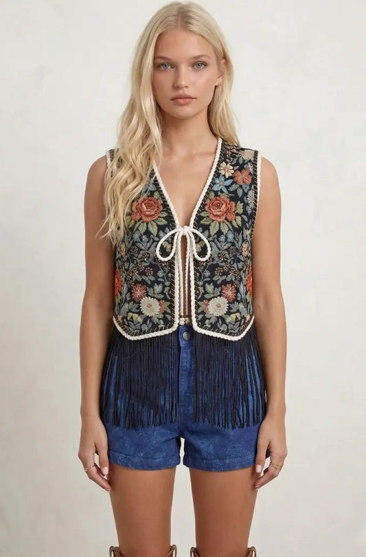 Western Front Tie
Tapestry Fringed Vest
