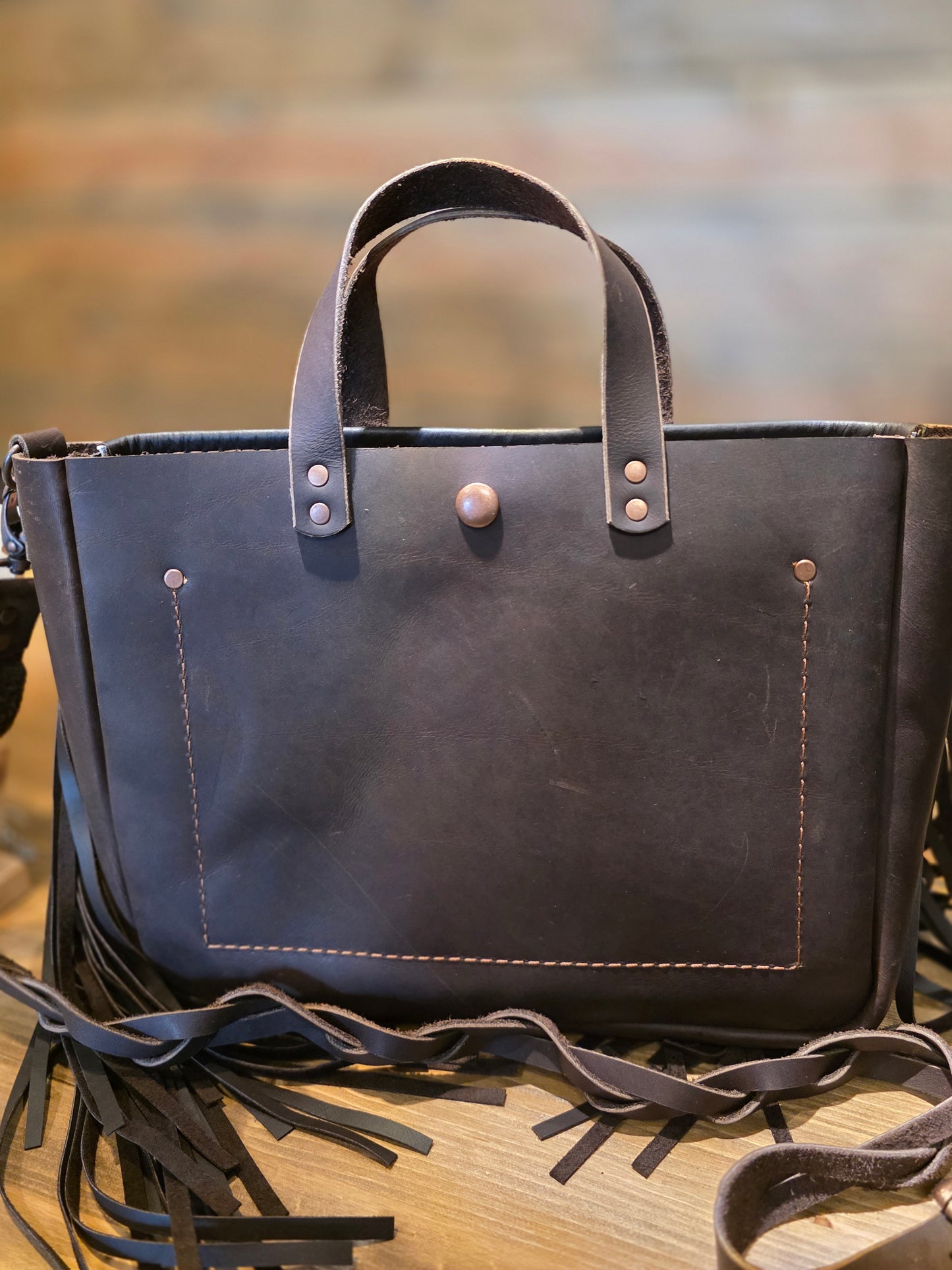 Western Cowhide Fringe Purse