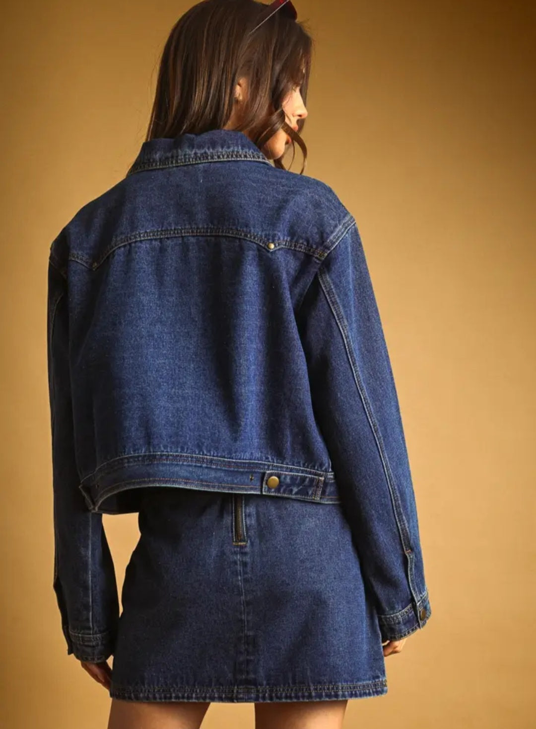 Button Front Indigo Denim Jacket