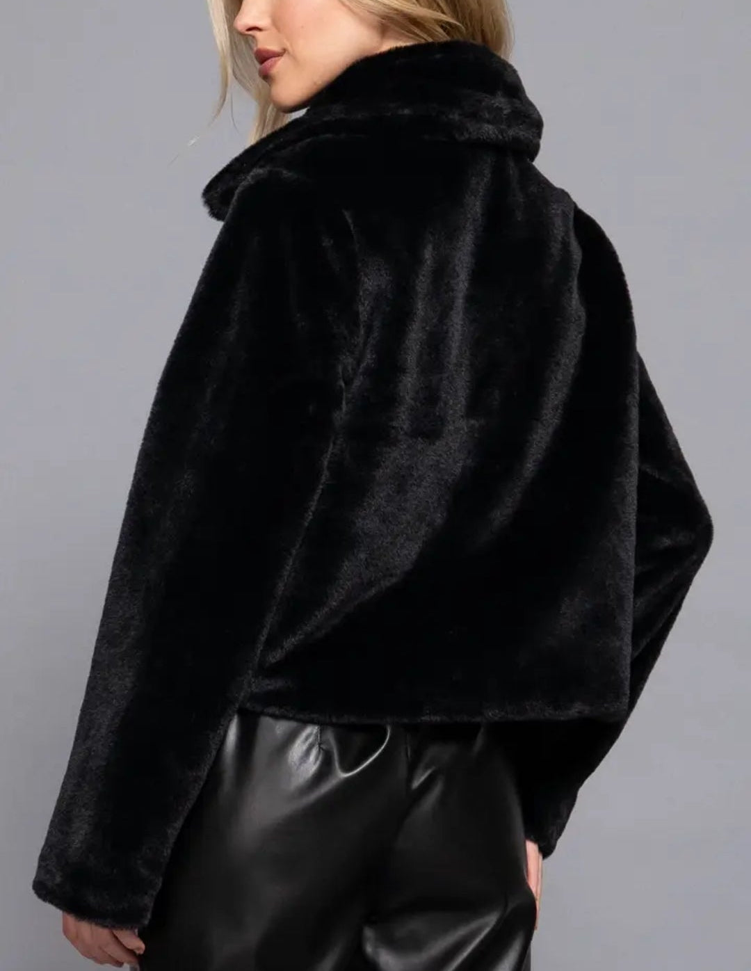 Fur Toggle Button Duffle Jacket