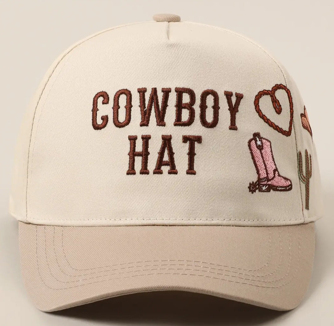 Cowboy Hat Cactus Heart Embroidery Trucker Hat